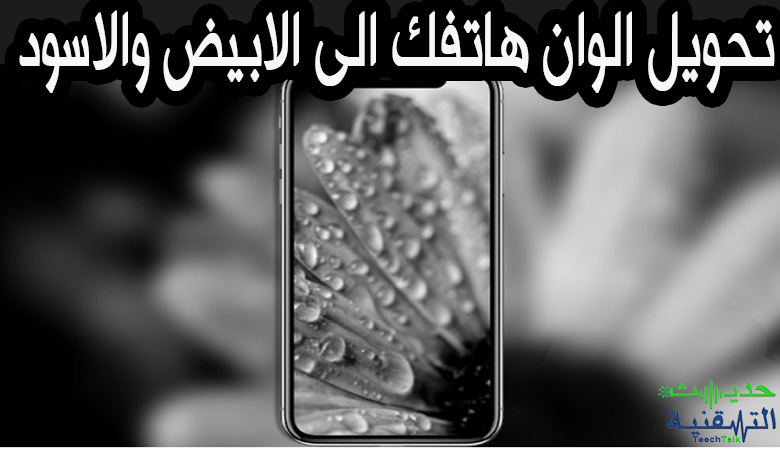 كيفية تحويل الوان شاشة الهاتف الى الابيض والاسود