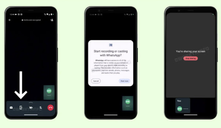 مشاركة شاشة الهاتف في مكالمات الفيديو