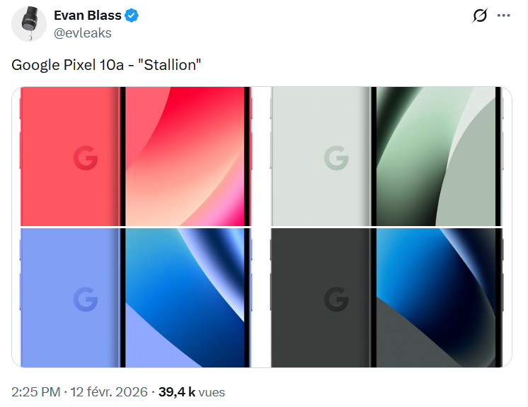 الوان pixel 10a