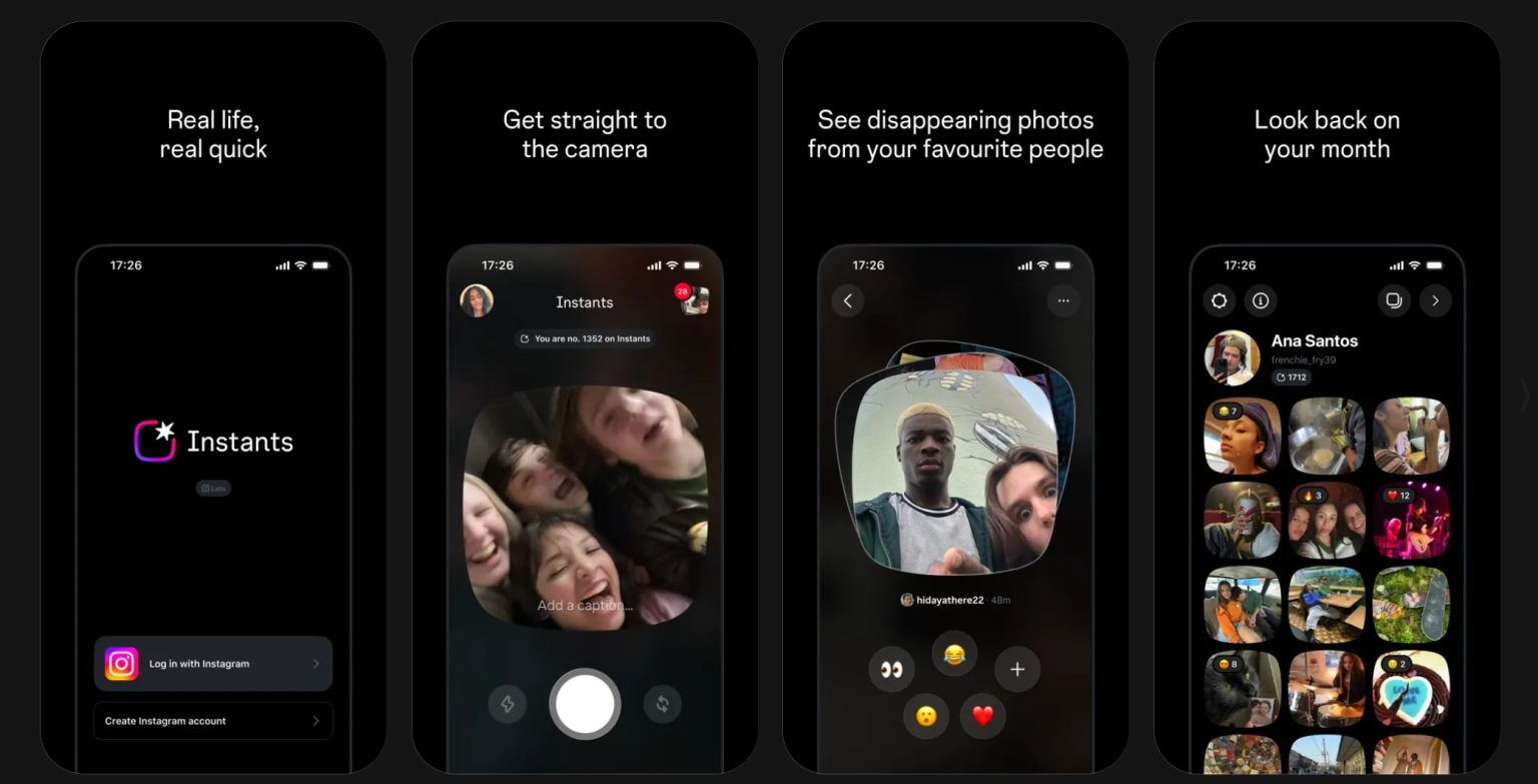 انستغرام تطلق تطبيق جديد Instants