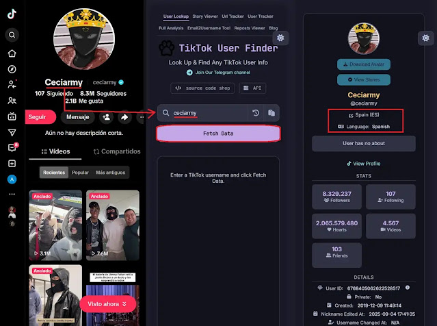 طريقة معرفة بلد أي حساب على تيك توك