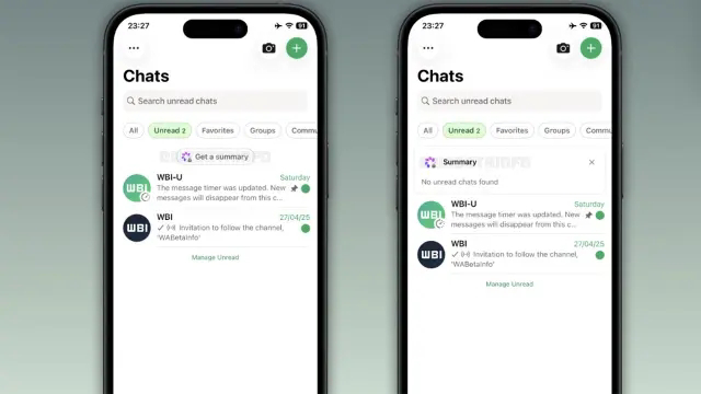 ملخصات بالذكاء الاصطناعي في واتساب