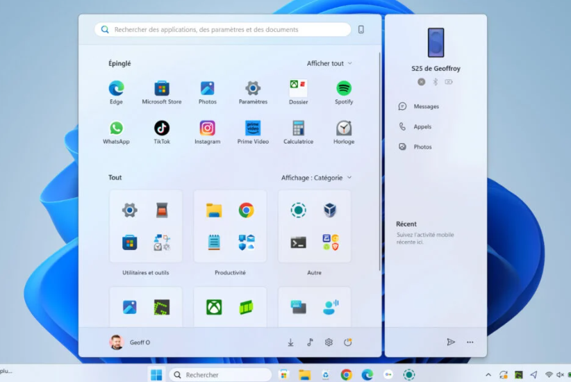 ويندوز 11 قائمة ابدأ